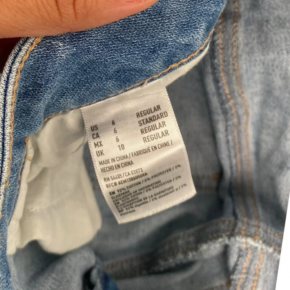 American Eagle Woman's Next Level Ripped Stretch Skinny Jeans Size 6 577 - Picture 8 of 10